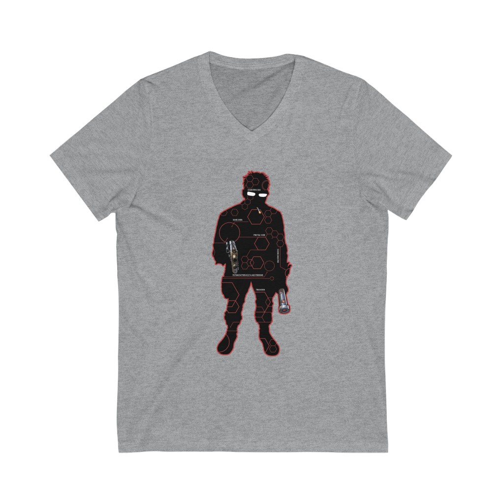 Davey Proton Unisex Jersey Short Sleeve V-Neck Tee - Image 3